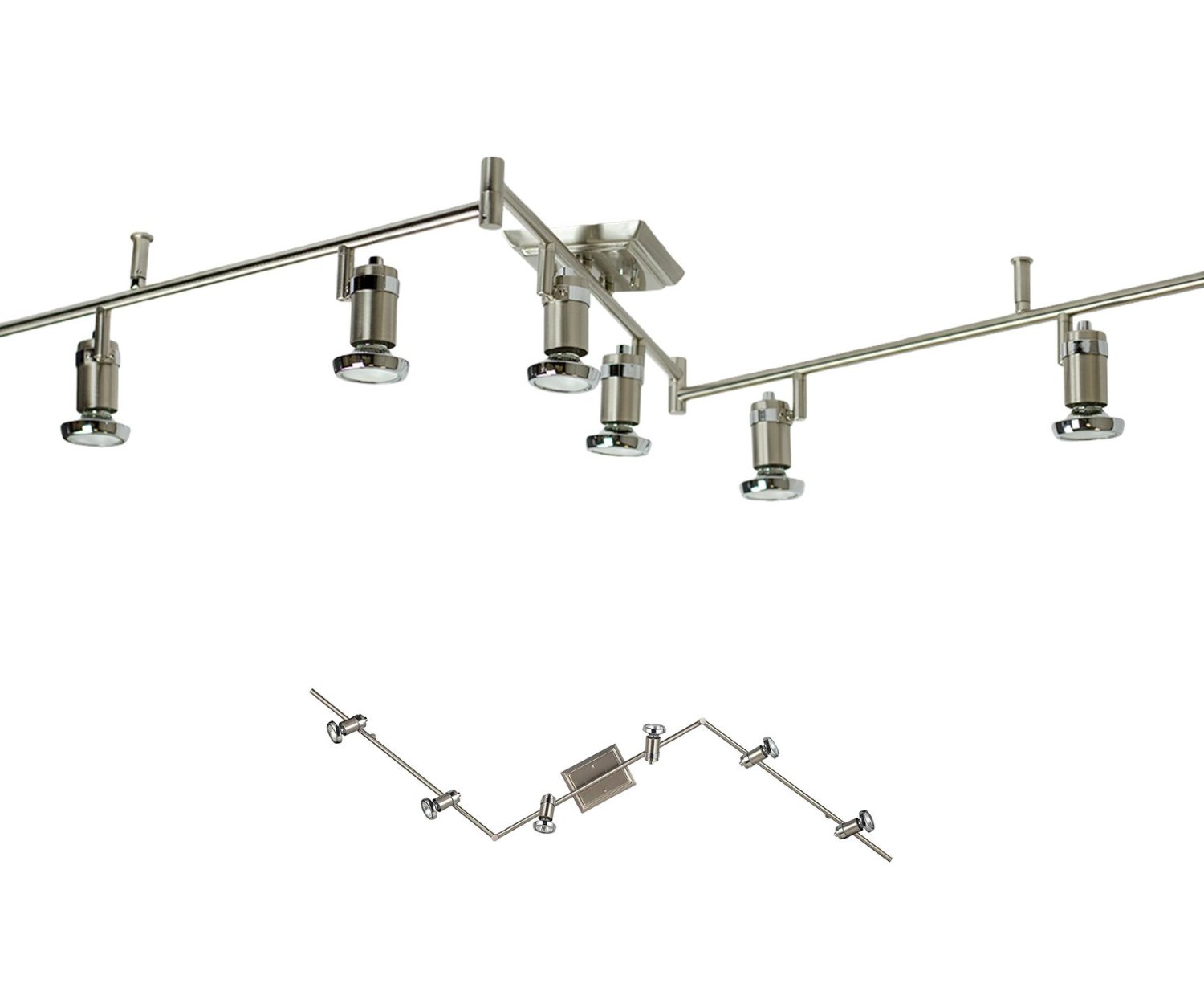 6 Light Track Lighting Ceiling Mount Spot Light Fixture