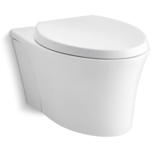 KOHLER K-6299-0 Veil Wall-Hung Elongated Toilet Bowl, White