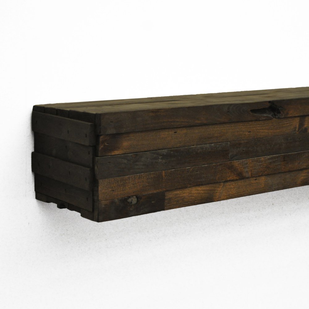 Modern Fireplace Mantel Shelf Shelf Length: 72" Length, Finish: Dark Chocolate