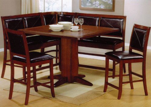 Coaster 6pc Counter Height Dining Table & Stools Set