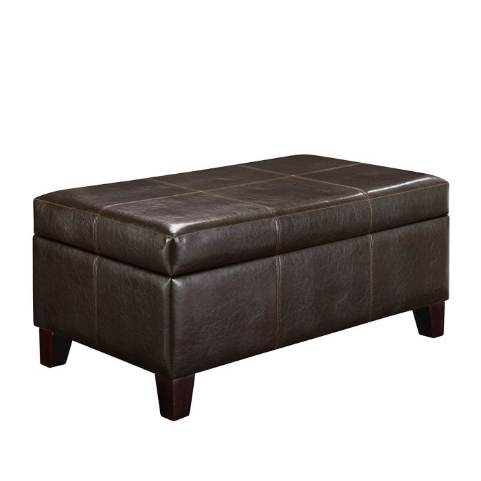 Dorel Living Rectangle Storage Ottoman with Sturdy Construction and Easy to Clean