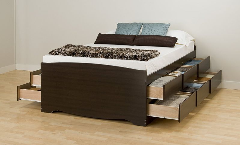 Espresso Tall Full Captain’s Platform Storage Bed with 12 Drawers