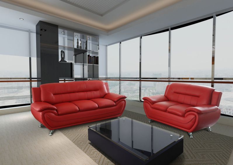 GTU Furniture Contemporary Bonded Leather Sofa & Loveseat Set
