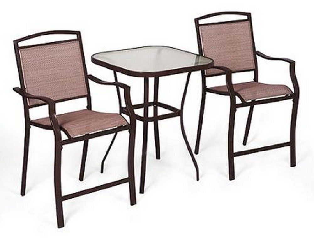 Mainstays Sand Dune 3-Piece High Outdoor Bistro Set, Seats 2