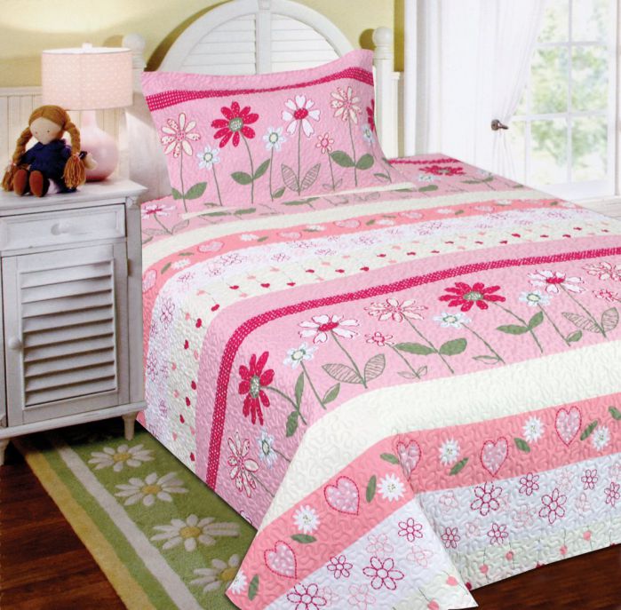 Mk Collection 2 Pc Bedspread Teens girls Pink Floral