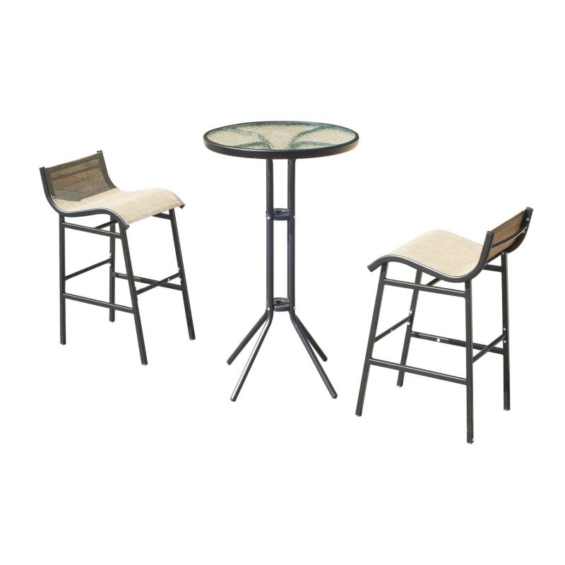 Outsunny 3 pc Outdoor Patio Pub Table and Chairss Sets