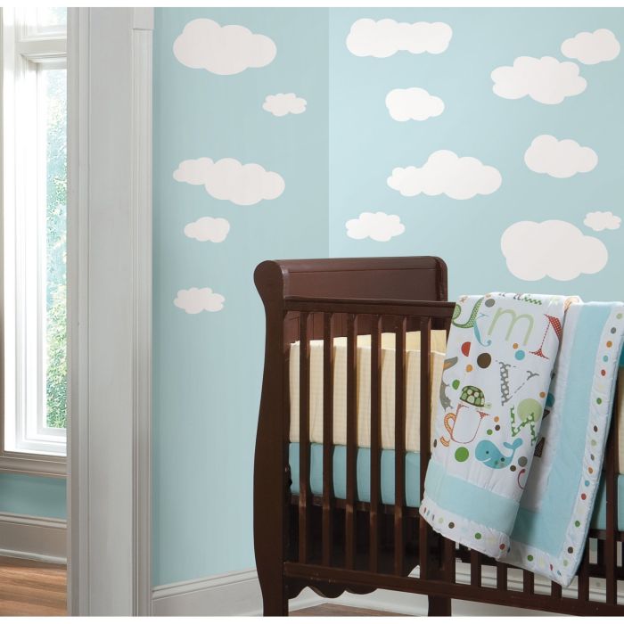 RoomMates RMK1562SCS Clouds (White Bkgnd) Peel and Stick Wall Decals