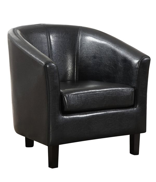 Simpli Home Austin Faux Leather Accent Tub Chair, Espresso