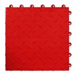 Speedway Garage Tile Interlocking Garage Flooring 6 LOCK Diamond Tile Red