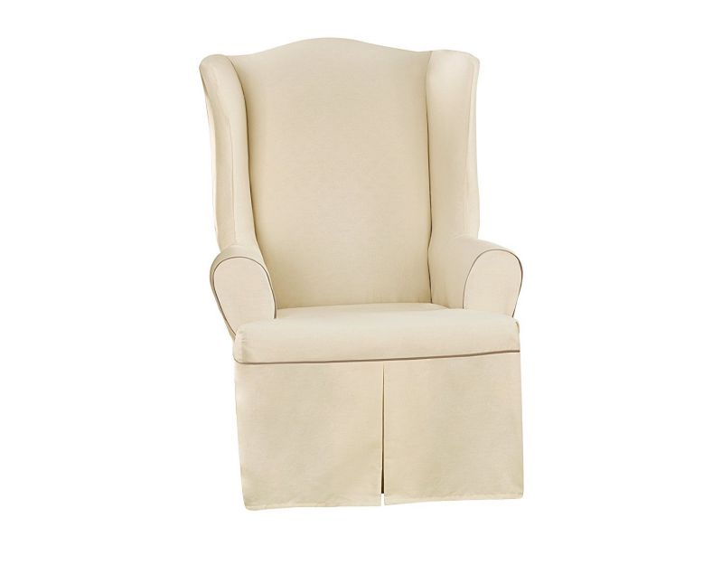 Sure Fit Cotton Duck - Wing Chair Slipcover SF40799