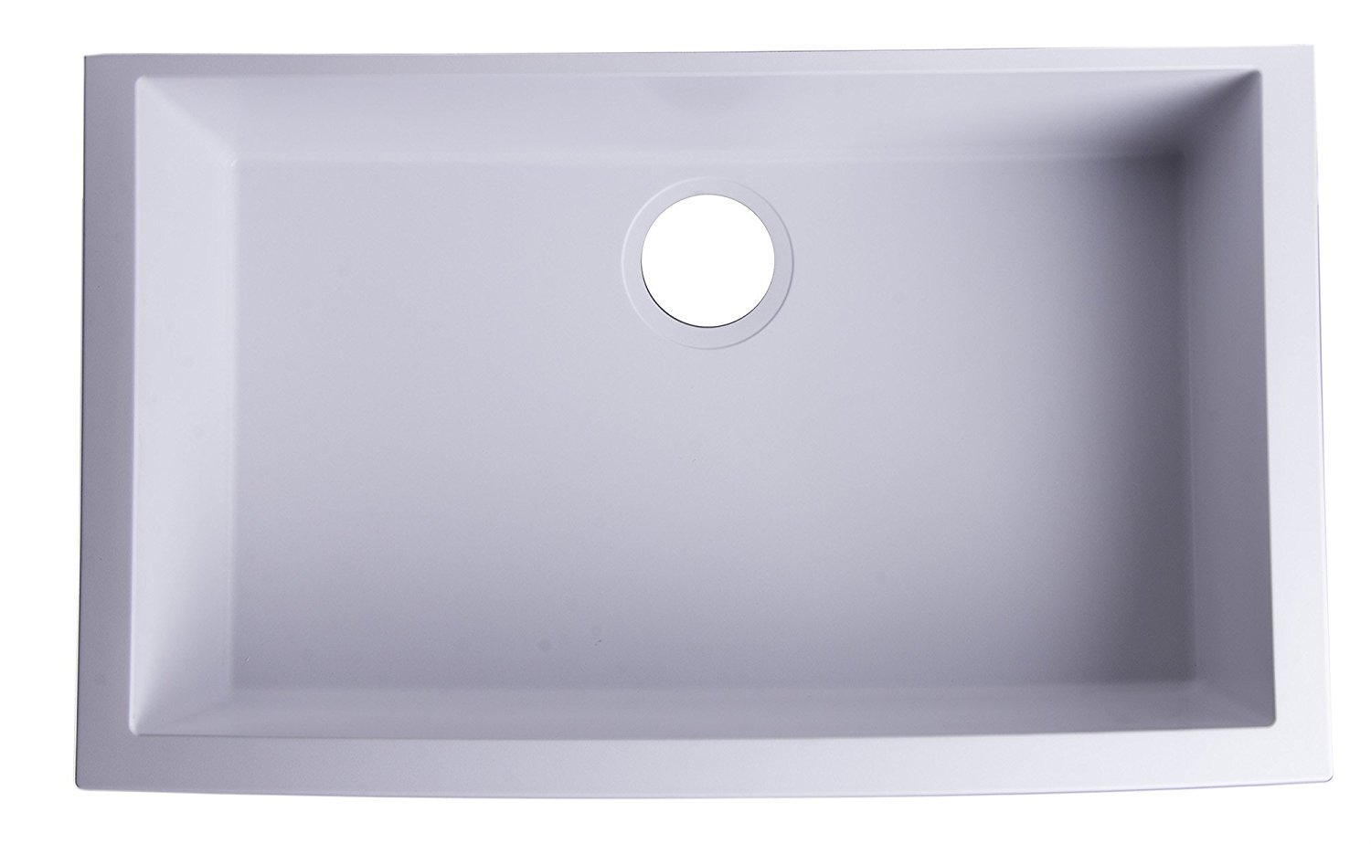 ALFI brand AB3020UM-W Undercount Single Bowl Granite Composite Kitchen Sink, 30", White