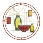 Abstract Vase Design Red Brown Metal Wall Decor for Nature Home Art Decoration & Kitchen Gifts by Super Z Outlet
