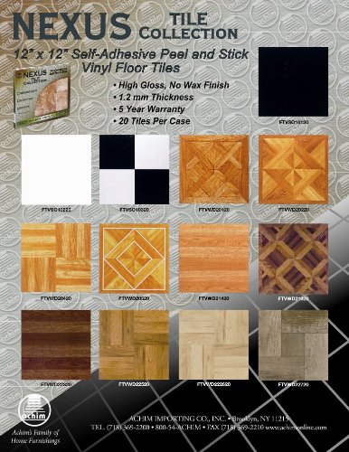 Achim Home Furnishings FTVGM33220 Nexus 12-Inch Vinyl Tile, Geo Brick Pavers, 20-Pack