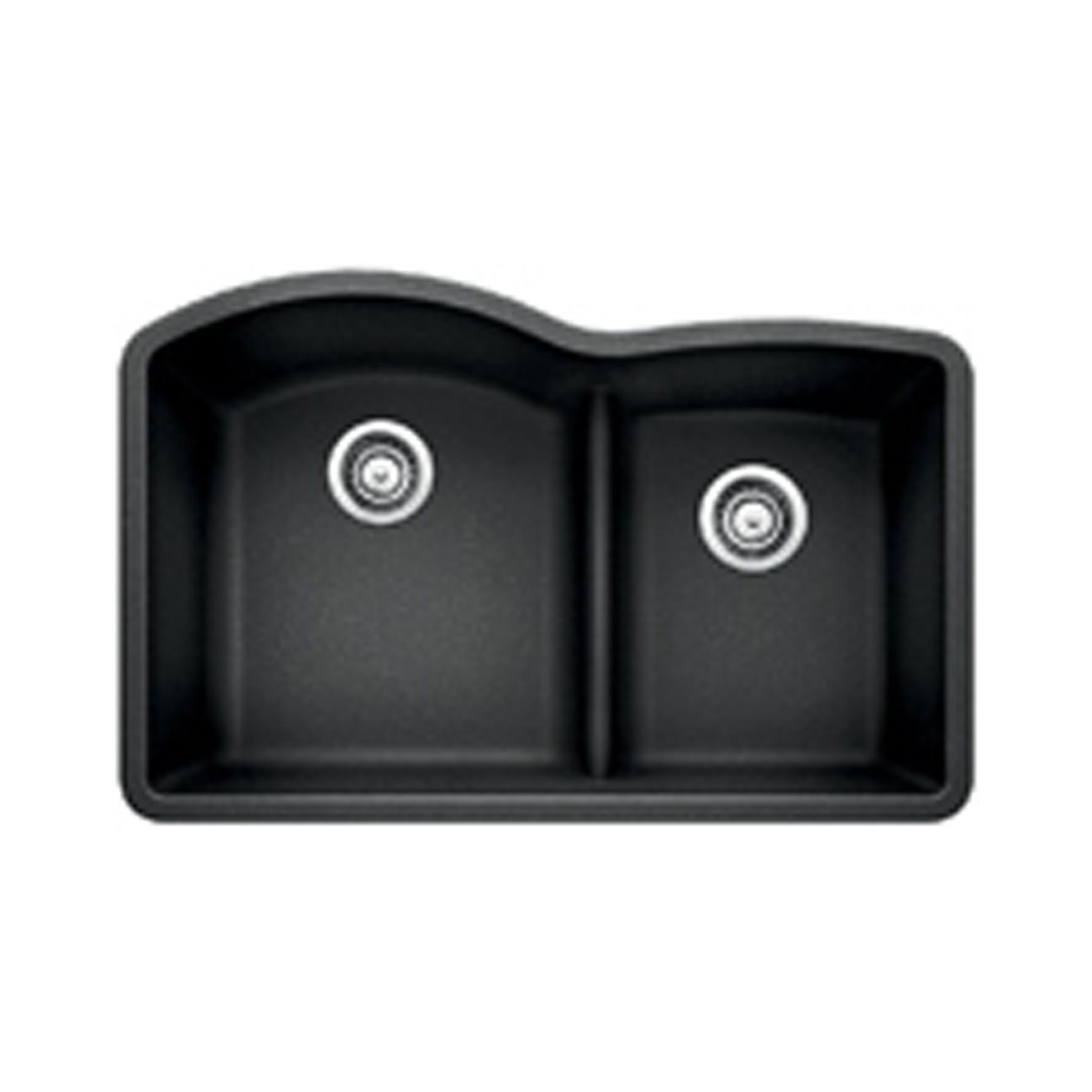 Blanco 441590 Diamond 1.75 Low Divide Under Mount Double Bowl Kitchen Sink, Large, Anthracite