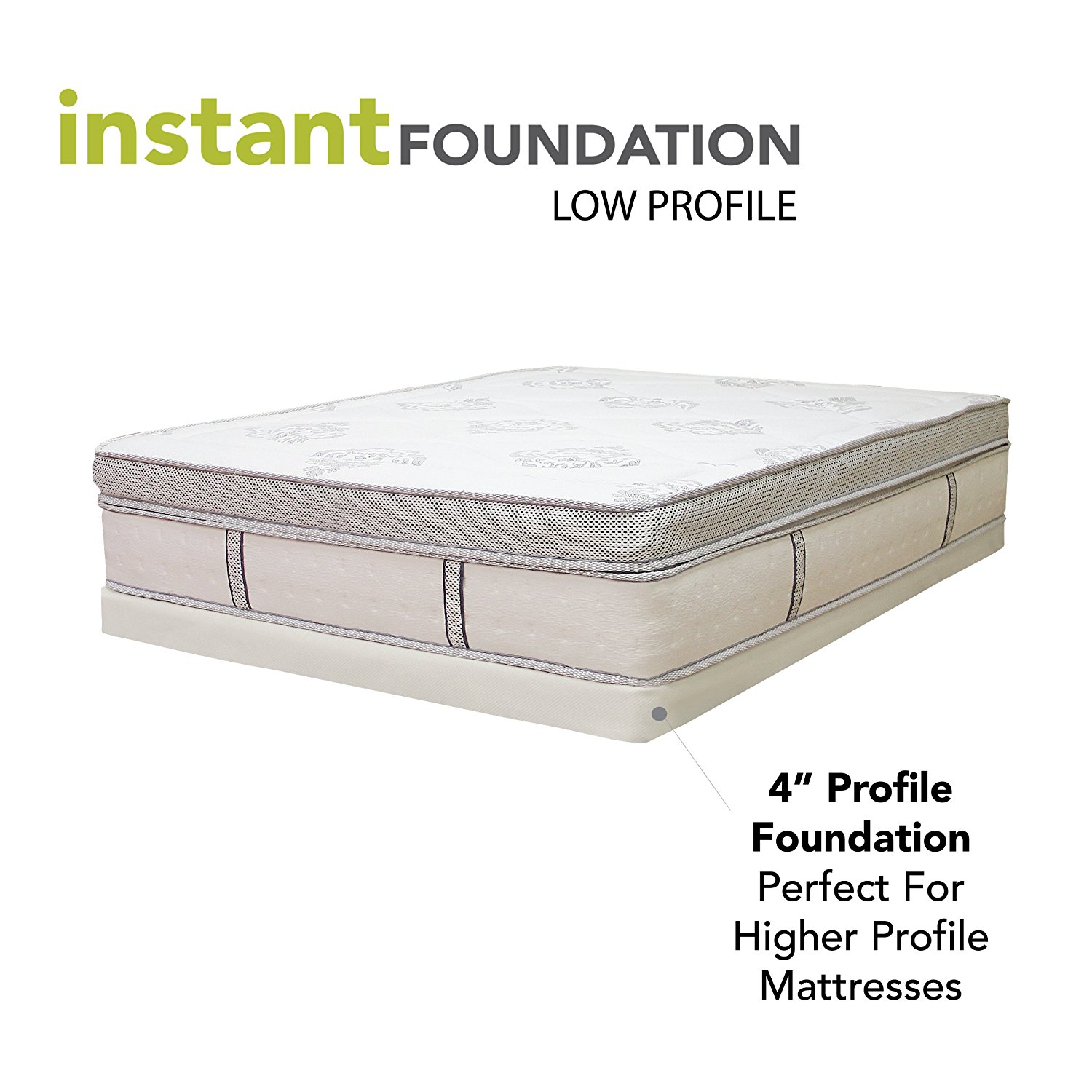 Classic Brands 4 Inch Instant Foundation Low Profile Foundation or Box Spring Replacement, Twin