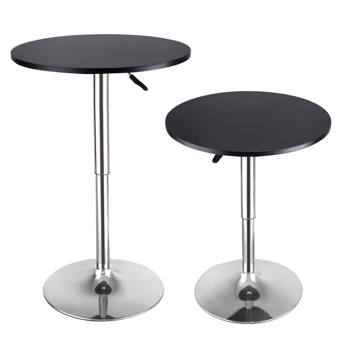 Costway Modern Round Bar Table Adjustable Bistro Pub Counter Wood Top Swivel Indoor (2)