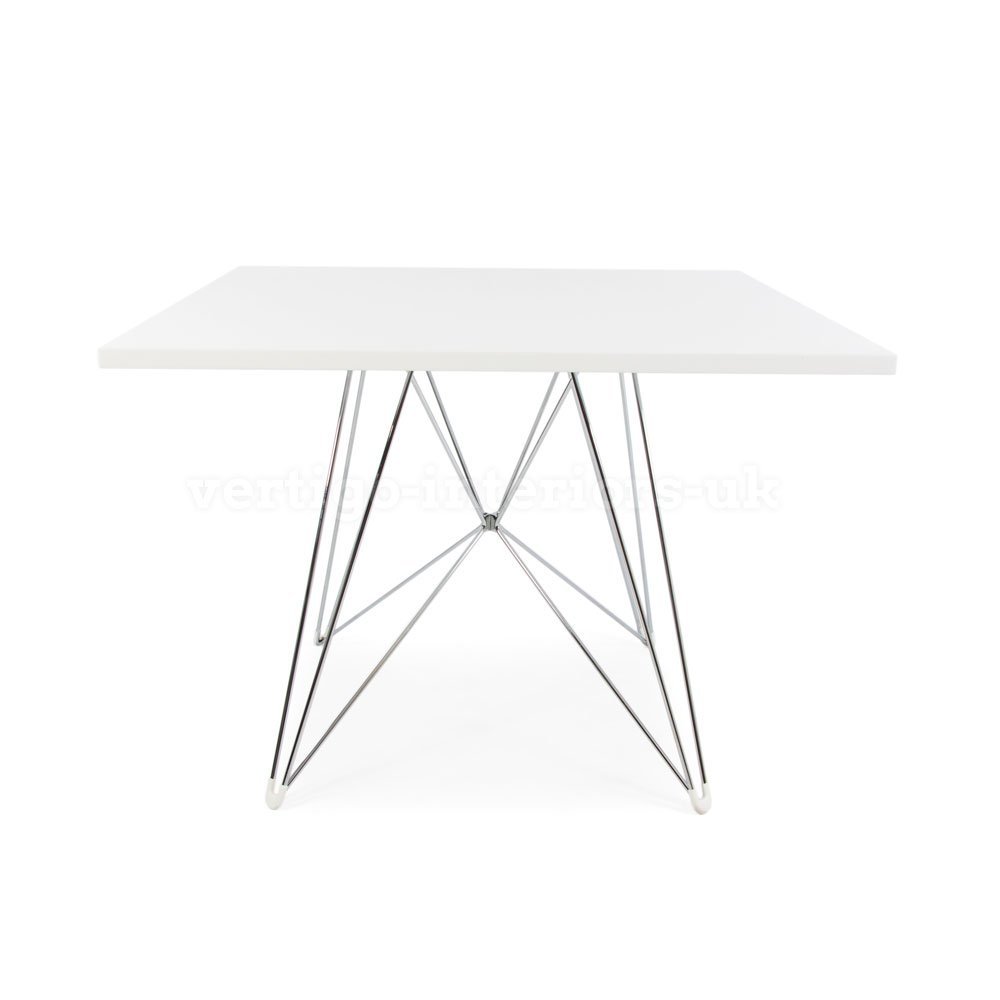 Eames Style Eiffel DSR Leg Dining Table - Square White Top