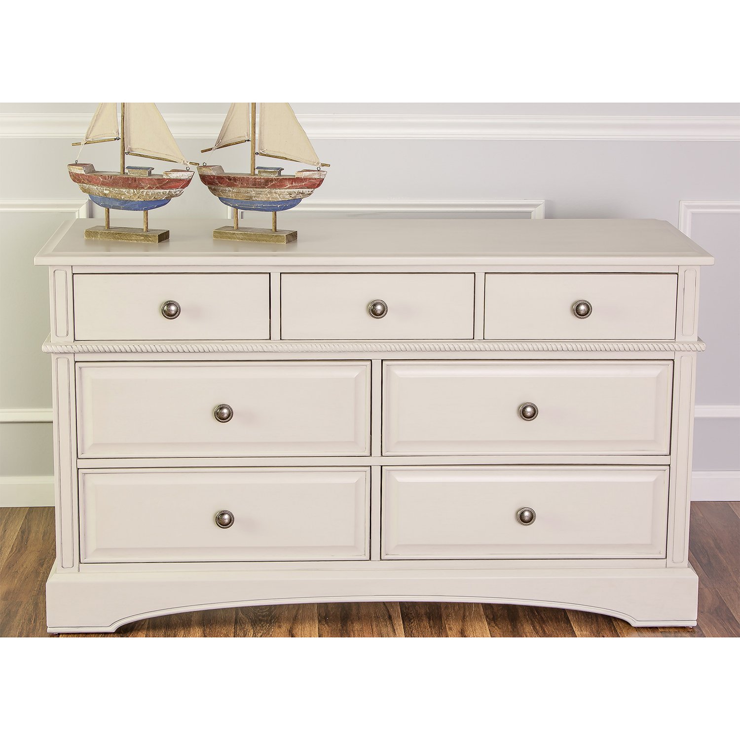 Evolur Double - Drawers Dresser in Antique White