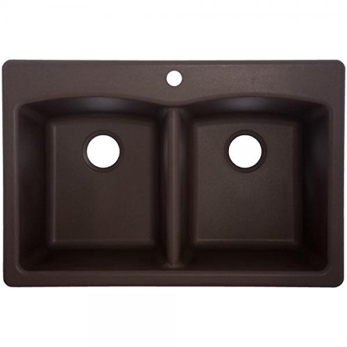 Franke EDDB33229-1 Double Bowl Sink Granite 9-Inch Deep, Mocha