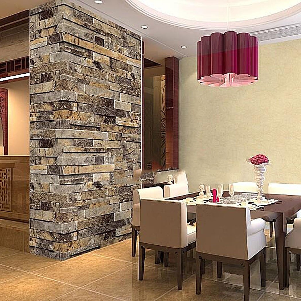Homdox 3D Brick Wallpaper, Textured Removable and Waterproof for Home Design and Room Decoration, Super Large Size 10m x 0.53m / 393.7'' x 21''