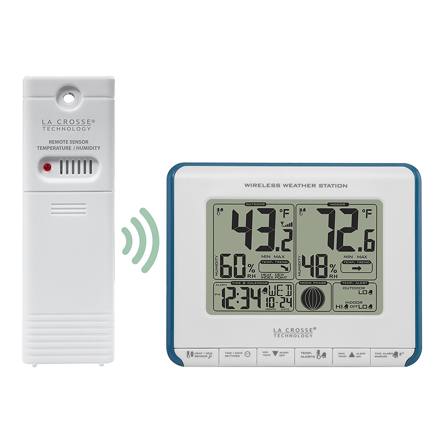 La Crosse Technology 308-1711BL Wireless Weather Station with Heat Index and Dew Point