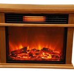 Lifesmart Easy Large Room Infrared Fireplace Includes Deluxe Mantle In Burnished Oak & Remote