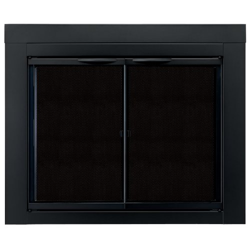 Pleasant Hearth AN-1010 Alpine Fireplace Glass Door, Black, Small