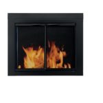 Pleasant Hearth AN-1010 Alpine Fireplace Glass Door, Black, Small