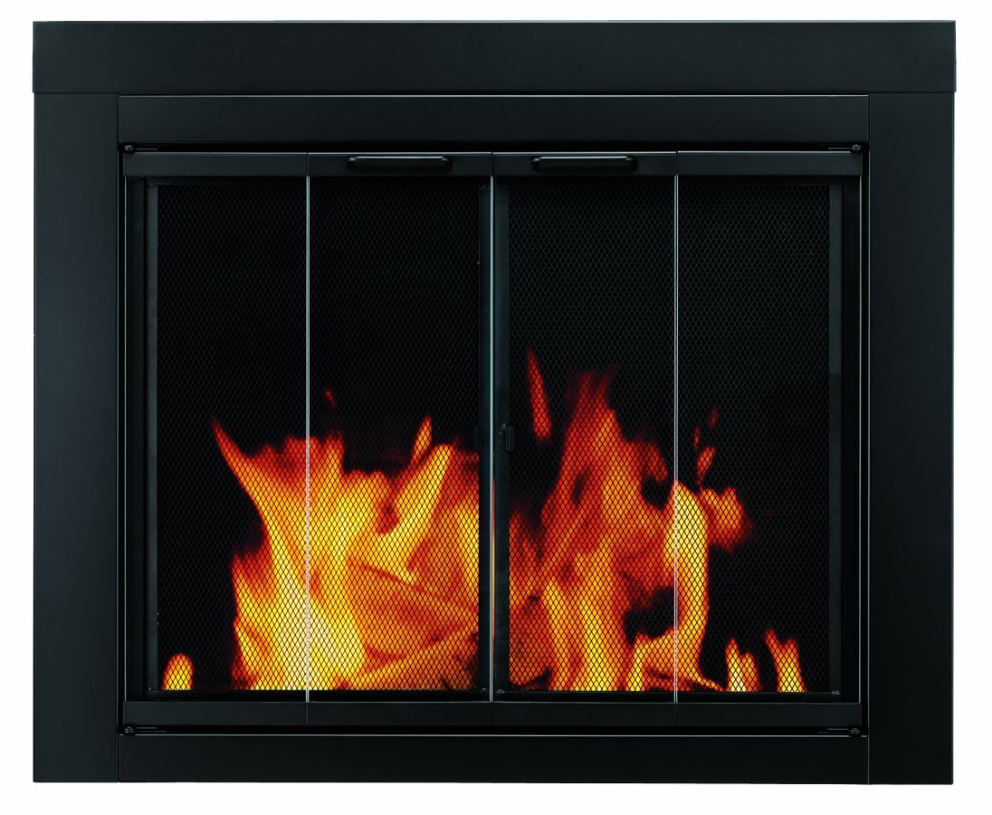 Pleasant Hearth AT-1000 Ascot Fireplace Glass Door, Black, Small