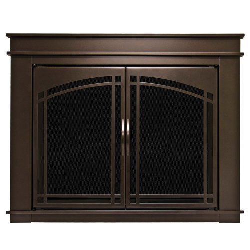 Pleasant Hearth FN-5702 Fenwick Fireplace Glass Door, Oil Rubbed Bronze, Large