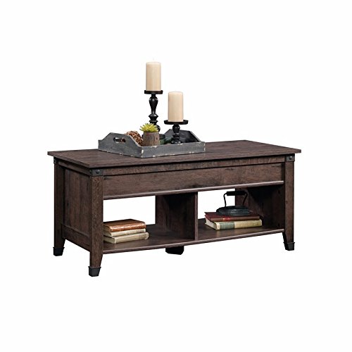 Sauder Carson Forge Lift Top Coffee Table in Coffee Oak