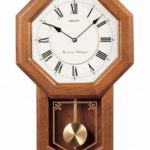 Seiko Wall Pendulum Schoolhouse Clock Dark Brown Solid Oak Case
