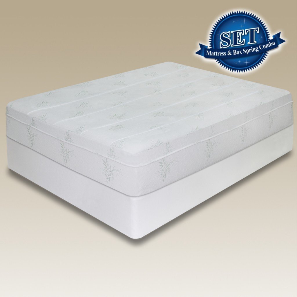 Sleep Master 10-Inch Pressure Relief Memory Foam Mattress Set with Bi-Fold Boxspring, Full
