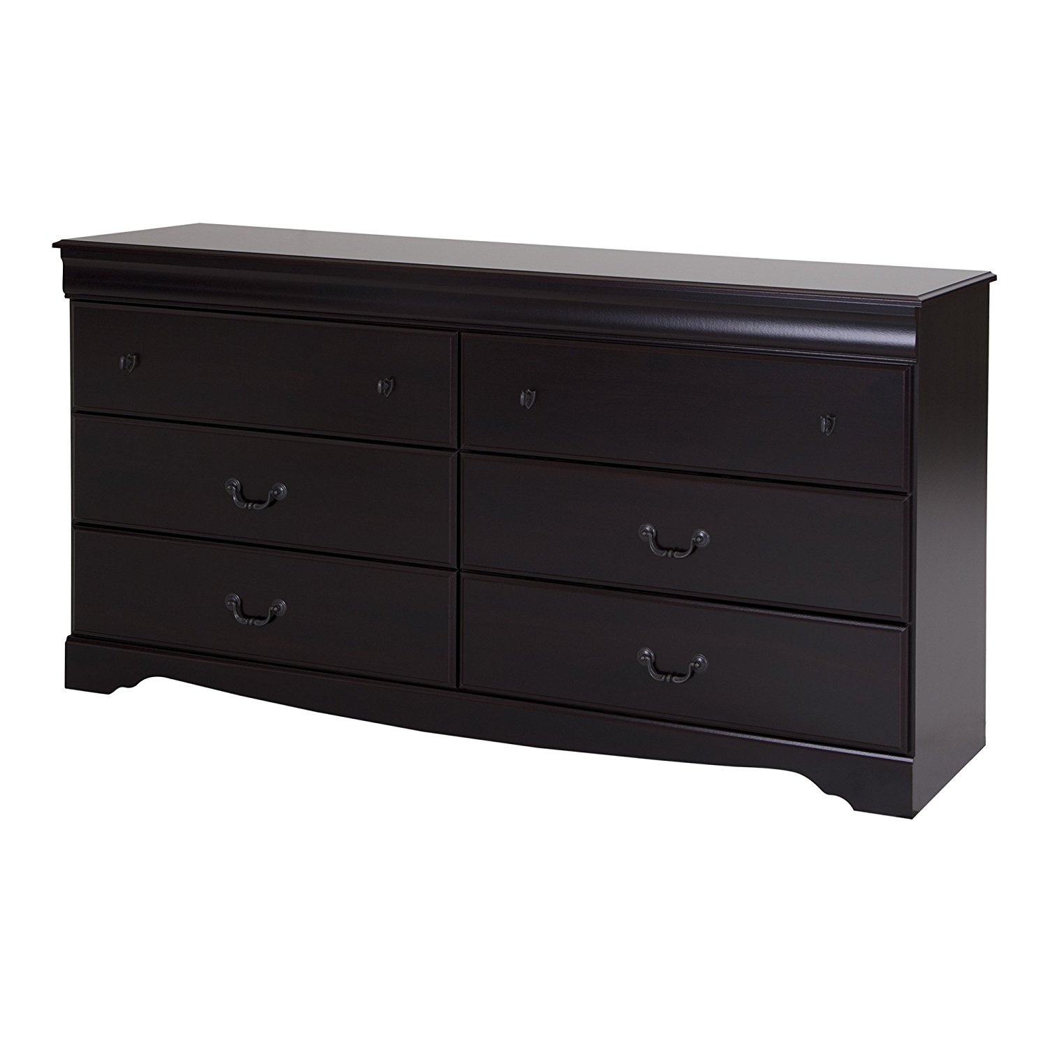 South Shore Vintage 6-Drawer Double Dresser, Dark Mahogany