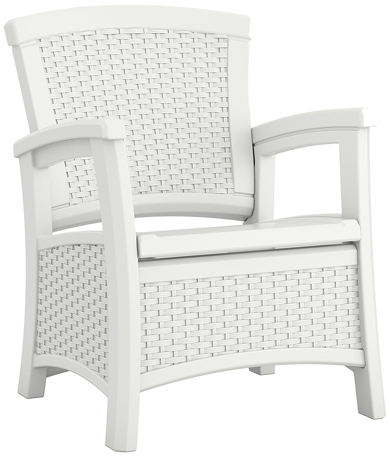 Suncast ELEMENTS Club Chair with Storage, White 