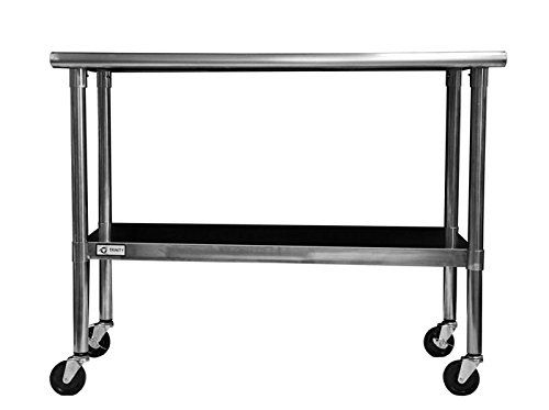 TRINITY EcoStorage NSF Stainless Steel Table with Wheels, 48-Inch