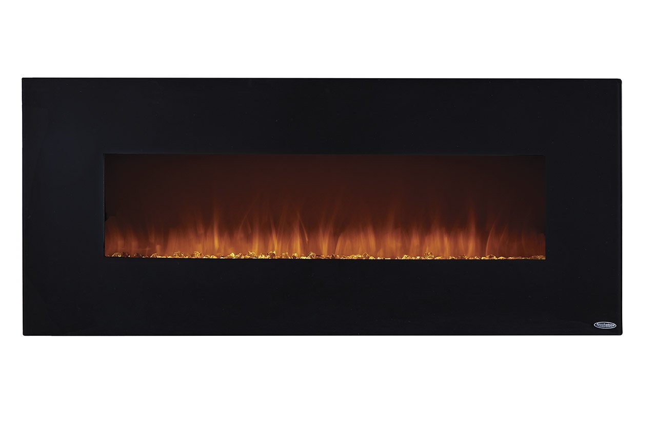 Touchstone 80001 Onyx Wall Mounted Electric Fireplace, 50 Inch Wide, Logset & Crystal, 1500W Heat (Black)