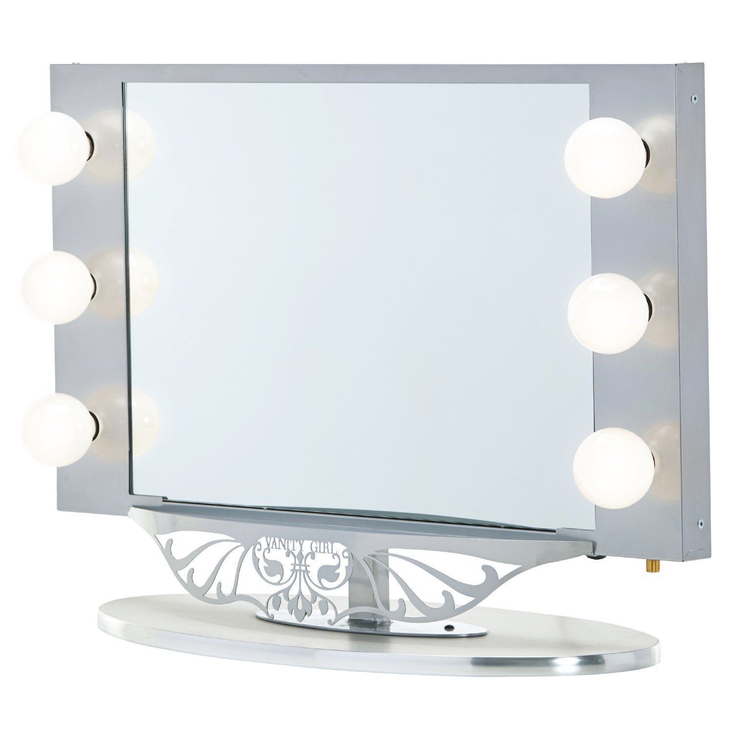 Vanity Girl Hollywood Starlet Lighted Vanity Mirror Gloss White, 34" x 23"
