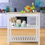 Casual Home Natural White Kitchen Island with Solid American Hardwood Top (373-91)