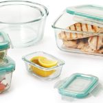OXO Good Grips - 16 Piece Smart Seal Leakproof Glass Food Storage Container Set (Clear, Blue)